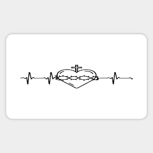 Sacred Heart Christian Jesus Heartbeat Graphic Magnet